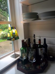 Lamp met rechte kap van glas, Tiffany Techniek