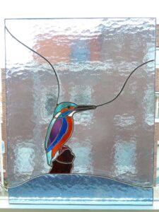 IJsvogel in raam, Tiffany Techniek