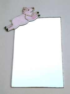 Big rose-gemêleerd glas.