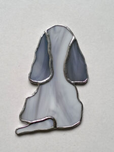 Cocker Spaniël Cocker Spaniël wit-grijs. Tiffany Techniek